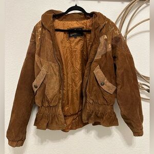 Brown Suede Jacket with Button Details